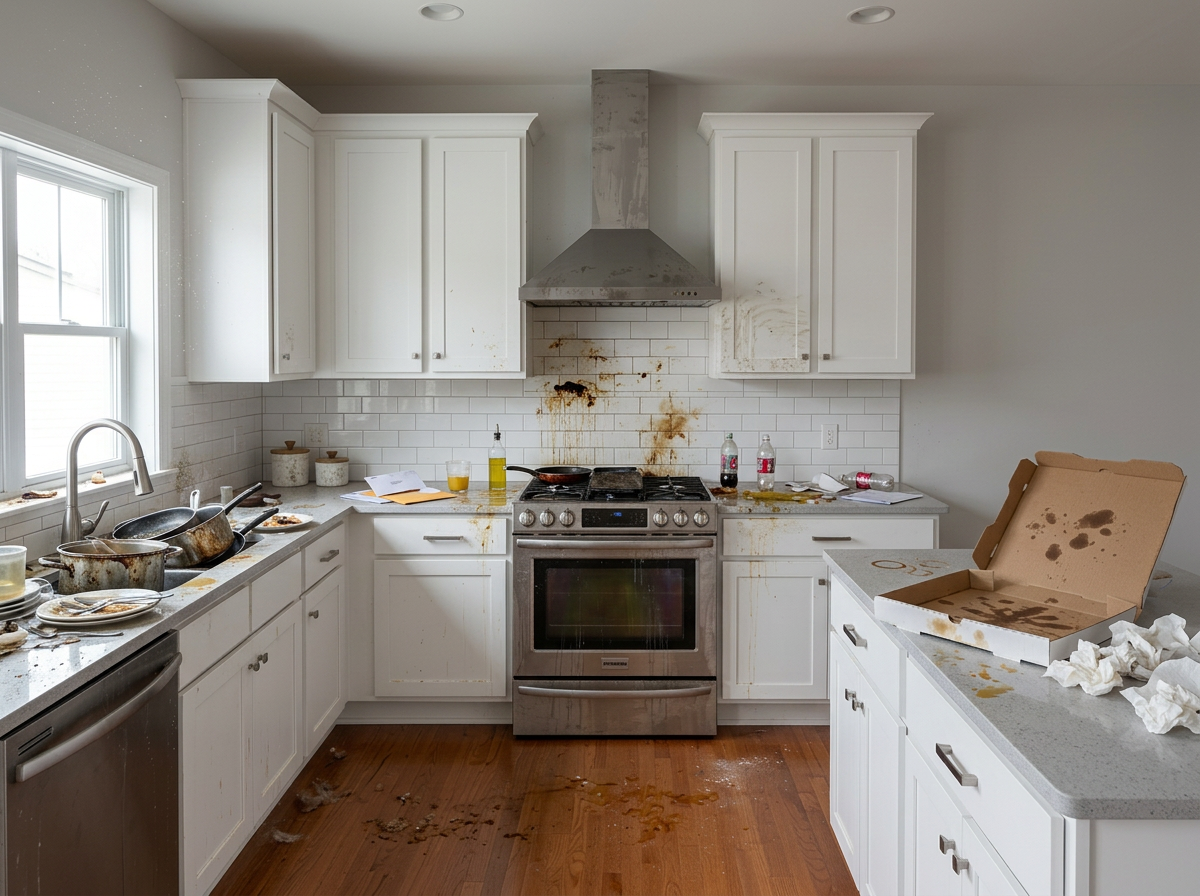 Kitchen deep clean before cleaning